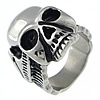 Нержавеющая сталь Человек палец кольцо, нержавеющая сталь, Череп, эмаль, оригинальный цвет, 26mm, отверстие:Приблизительно 18mm, размер:8, продается PC