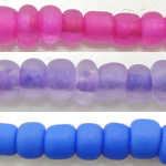 Perles de verre en couleurs Givré , perles de rocaille en verre, Légèrement rond, couleur solide, plus de couleurs à choisir Environ 1.5mm Vendu par sac