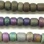 Perles en verres rocailles plaqués, perles de rocaille en verre, Rond, Plaquage normal, givré, plus de couleurs à choisir Environ 1mm Vendu par sac