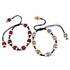 Кристалл Шамбала браслеты, Кристаллы, с Нейлоновый шнурок & Латунь, со стразами, много цветов для вабора, 10mm длина:6~10 дюймовый, продается Strand