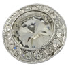 Zinc Alloy Shank Button, Flat Round, with rhinestone Approx 2mm 