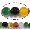 Perle Agate naturelle Brésil, agate Brésil, Rond, multiple tailles pour le choix, couleurs mélangées Environ 0.8-1mm Environ 15 pouce, Vendu par brin