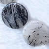 Perles Quartz rutile, Plat rond, naturel, multiple tailles pour le choix, Niveau AA pouce, Vendu par brin