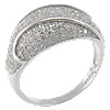 Cubic Zirconia Sterling Silver Finger Ring, 925 Sterling Silver, plated, with cubic zirconia Approx 17.5mm, US Ring 