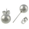 Stainless Steel Stud Earring, 201 Stainless Steel, Round, original color 