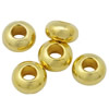 Groß Loch Messing Perlen , Rondell, plattiert, keine, 7x3.8mm, Bohrung:ca. 3mm, 10000PCs/Tasche, verkauft von Tasche