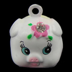 Iron Jingle Bell for Christmas Decoration, Pig, enamel & with rhinestone, multi-colored Approx 2mm 