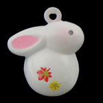 Iron Jingle Bell for Christmas Decoration, Rabbit, enamel, white Approx 1.5mm 