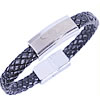 Men Bracelet, Zinc Alloy, with PU Leather, Carved, black Approx 7-9 Inch 