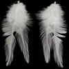 Pendentifs en plumes, plume de poulet, avec fer, Placage de couleur platine, blanc Environ 3mm, Vendu par PC