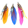 Pendentifs en plumes, plume de poulet, avec cheveux de martre & corde de laine & résine & fer, Placage de couleur platine, plus de couleurs à choisir Environ 3mm, Vendu par PC