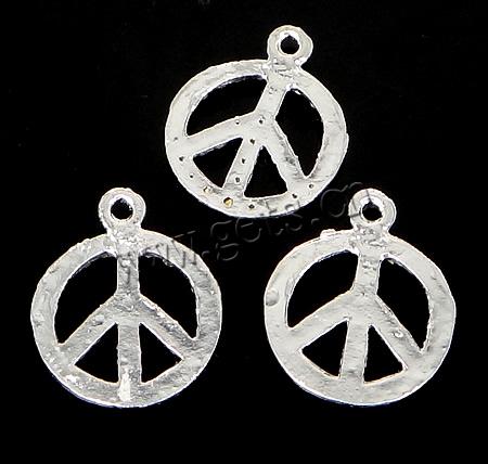 Zinc Alloy Peace Pendants, Peace Logo, plated, Customized & with rhinestone, more colors for choice, 17.5x17.5x1.8mm, Hole:Approx 1.8mm, Sold By PC