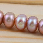 Perlas Botón Freshwater , Perlas cultivadas de agua dulce, natural, Púrpura, Grado AAA, 7-8mm, agujero:aproximado 0.8mm, longitud:15 Inch, Vendido por Sarta