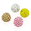 Half Drilled Rhinestone Beads, with Rhinestone Clay Pave Bead, Round, half-drilled 8mm Approx 1.5mm 