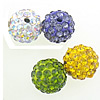 Rhinestone Clay Pave Beads, Round, with 85 pcs rhinestone, mixed colors, 12mm Approx 2mm 