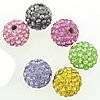 Rhinestone Clay Pave Beads, Round, with A grade rhinestone, mixed colors, PP12,10mm Approx 2.0mm 