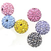 Half Drilled Rhinestone Beads, with Rhinestone Clay Pave Bead, Round, with Mideast rhinestone & half-drilled Approx 0.5mm 