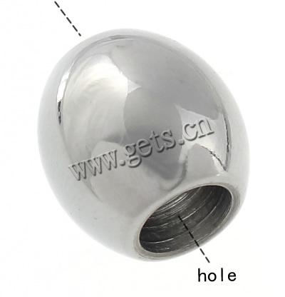 Edelstahl Kugel mit großem Loch, 304 Edelstahl, Trommel, plattiert, Kundenindividuell, keine, 11x10.8mm, Bohrung:ca. 5mm, verkauft von PC