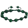 Malachite Woven Ball Bracelets, with Nylon Cord, Round, 9.5mm, 8mm Approx 7-10 Inch 