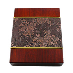 Boîtes à collier en bois, avec tissu & velours de coton, rectangle Vendu par PC