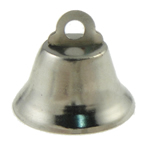 colgantes de campana hierro, fundición, cono, chapado en color de platina, 20x21mm, agujero:aproximado 3.5mm, 500PCs/Bolsa, Vendido por Bolsa