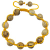 jaspe de photo bracelet de Woven Ball, avec corde en nylon, Rond Environ 7-10 pouce, Vendu par brin