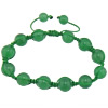 Dyed Jade Woven Ball Bracelets, with Nylon Cord, Round, green, 10.5mm, 8mm Approx 7-10 Inch 