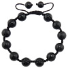 Black Agate Woven Ball Bracelets, with Nylon Cord, Round, 10mm, 8mm Approx 7-10 Inch 