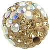 Rhinestone Clay Pave Beads, Round & with A grade rhinestone, multi-colored Approx 2mm 