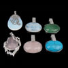 Pendentifs pierres gemmes mixtes , laiton, avec pierre gemme, Placage de couleur platine, mélangé, 34-44x26-32x6-8mm Environ 3-8mm, Vendu par PC