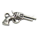 Zinklegierung Pistole Anhänger, plattiert, keine, 22x11x3mm, Bohrung:ca. 2mm, 500PCs/Tasche, verkauft von Tasche