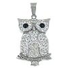 Stainless Steel Animal Pendants, Owl, enamel & with rhinestone Approx 