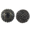 Cubic Zirconia Sterling Silver Beads, 925 Sterling Silver, Round, plumbum black color plated, with cubic zirconia Approx 2mm 