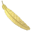 Brass Bookmark, Feather, plated 