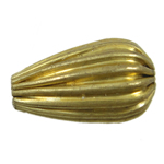 Corrugated Brass Beads, Teardrop, plated Approx 1mm 