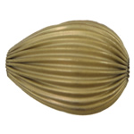 Corrugated Brass Beads, Teardrop, plated Approx 3.5mm 
