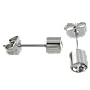 Stainless Steel Stud Earring, stainless steel post pin, with rhinestone 0.8mm 