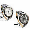 Мужская наручные часы, цинковый сплав, с Искусственная кожа & Стеклянный, Другое покрытие, Мужский, Много цветов для выбора, 44mm, 22mm, длина:Приблизительно 9.4 дюймовый, продается PC