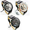 Мужская наручные часы, цинковый сплав, с Искусственная кожа & Стеклянный, Другое покрытие, Мужский, Много цветов для выбора, 46mm, 22mm, длина:Приблизительно 9.4 дюймовый, продается PC