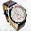 Мужская наручные часы, цинковый сплав, с Искусственная кожа & Стеклянный, Другое покрытие, Мужский, 42mm, 22mm, длина:Приблизительно 9.4 дюймовый, продается PC