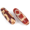 Natürliche Tibetan Achat Dzi Perlen, oval, zweifarbig, 37-38x11-12mm, Bohrung:ca. 3mm, verkauft von PC