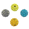 Bolas de medio perforados de imitación de diamante, Arcilla Pave, Esférico, con un diamantes de imitación de Categoría A & perforado medio, más colores para la opción, PP14, 12mm, agujero:aproximado 1.5mm, Vendido por UD