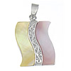 Brass Shell Pendants, with Pink Shell & Yellow Shell, Rectangle, nickel, lead & cadmium free Approx 