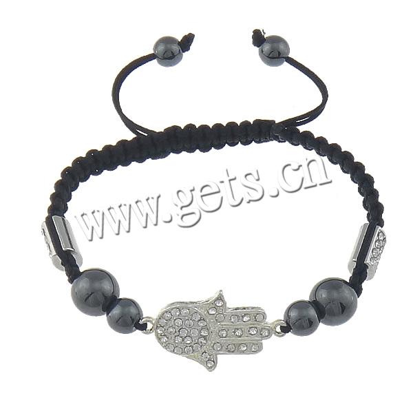 Hamsa Bracelets, Zinc Alloy, with Nylon Cord, Hand, more colors for choice, Length:Approx 8-11 Inch, Sold By Strand
