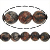 豹柄の石, レオパードスキンストーン(豹皮石), ラウンド形, 選択のためのより多くのサイズ, 穴:約 1-2mm, 長さ:15 インチ, 売り手 ストランド