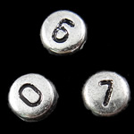 Acryl Zahlen Perlen, gemischt, keine, 7x4mm, Bohrung:ca. 1.5mm, ca. 3500PCs/Tasche, verkauft von Tasche