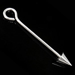 Brass Eyepin, platinum color plated Approx 4.5mm 
