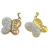 Rhinestone Stainless Steel Pendants, with Rhinestone Clay Pave, Butterfly, plated Approx 