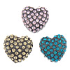 Zinc Alloy Heart Beads, plated, Customized & with rhinestone nickel, lead & cadmium free Approx 2mm 