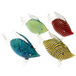 Lampwork-Dekoration, Lampwork, Fisch, mundgeblasen, gemischte Farben, 74x92x27mm, verkauft von PC